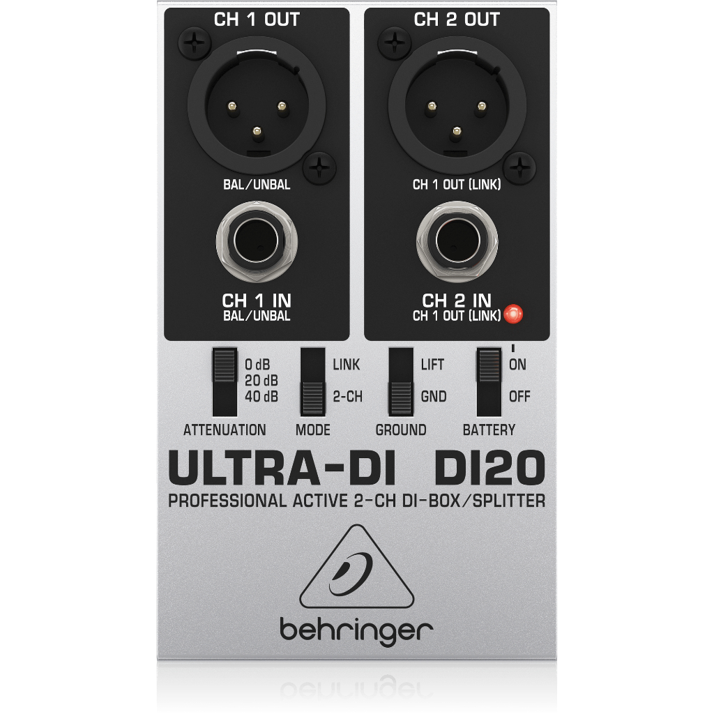 DIRECT BOX BEHRINGER #DI-20 แบบ 2 CHANNEL Professional Active 2-Channel DI Box/Splitter