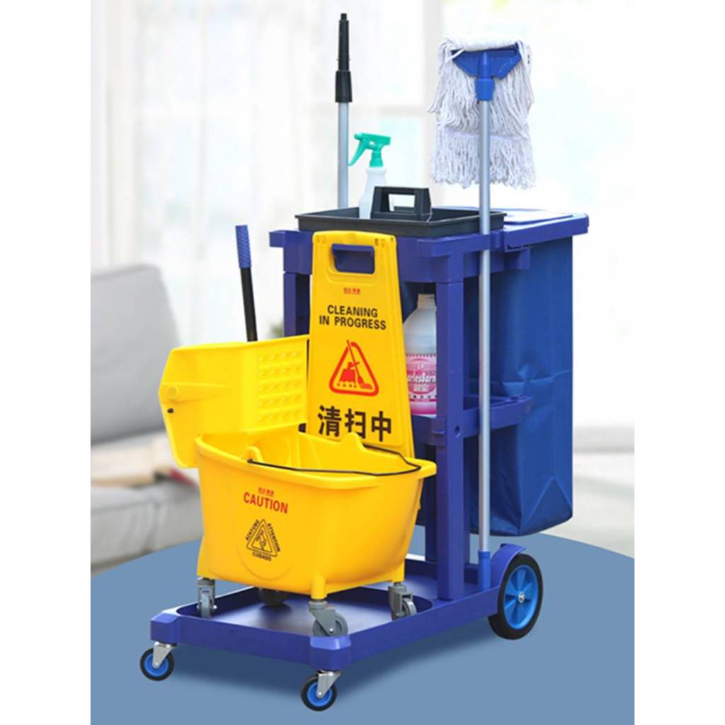 รถเข็นทำความสะอาด Cleaning trolley รถเข็นพลาสติกอเนกประสงค์สำหรับแม่บ้าน,รถเข็นทำความสะอาดโรงแรม