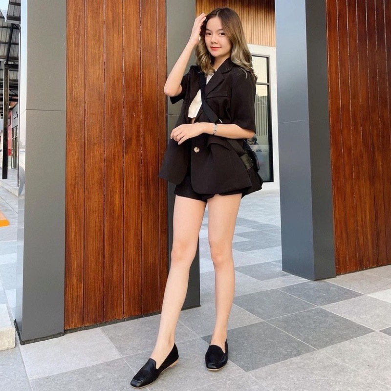 พร้อมส่งจากกทม 631103 รองเท้าคัชชู หัวตัด นิ่ม สบาย basic flats รองเท้าส้นแบน