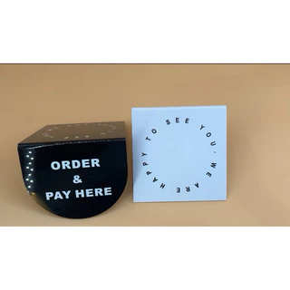 🚀สินค้าพร้อมส่งในไทย ป้ายอะคริลิค ป้ายติดเคาน์เตอร์ ป้ายติดโต๊ะ ORDER & PAY HERE / PICK UP HERE /ORDER AND PICK UP HERE