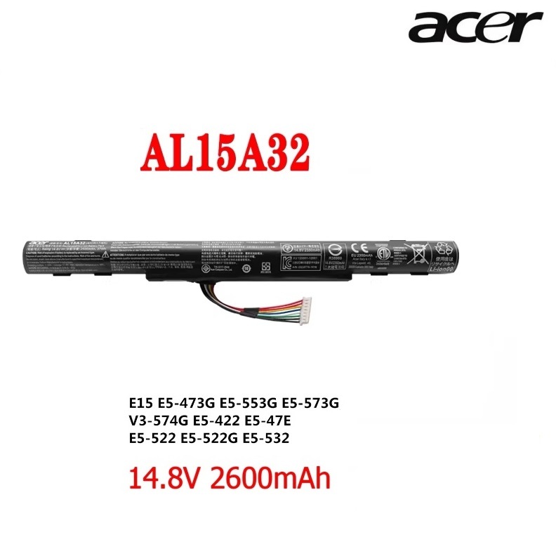 Battery: Acer al15a32 OEM compatible with E15 E5-473G E5-573G V3-574G E5-432 E5-422 E5-472