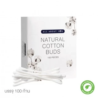 [SET 2 ชิ้น] All About You Natural Cotton Buds 100 Pieces.