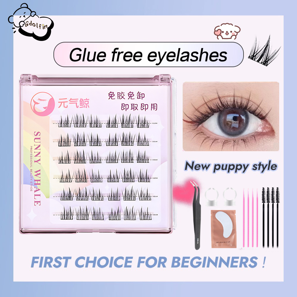 พร้อมส่ง🚀ขนตาปลอมธรรมชาติ 3D ขนตาปลอมแบบไม่มีกาว ขนตาปลอมมีกาวในตัว  ขนตาปลอมแบบมีกาวในตัว ต่อขนตาช่อดอกไม้ ตาโต ติดทน