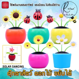 ดอกไม้เต้นรำ ตุ๊กตาสัตว์ ดอกไม้ ขยับได้ บูชาตั้งศาล แก้บน ตกแต่ง ใช้พลังงานแสงอาทิตย์ โซล่าเซลส์ (ไม่ต้องใส่ถ่าน)