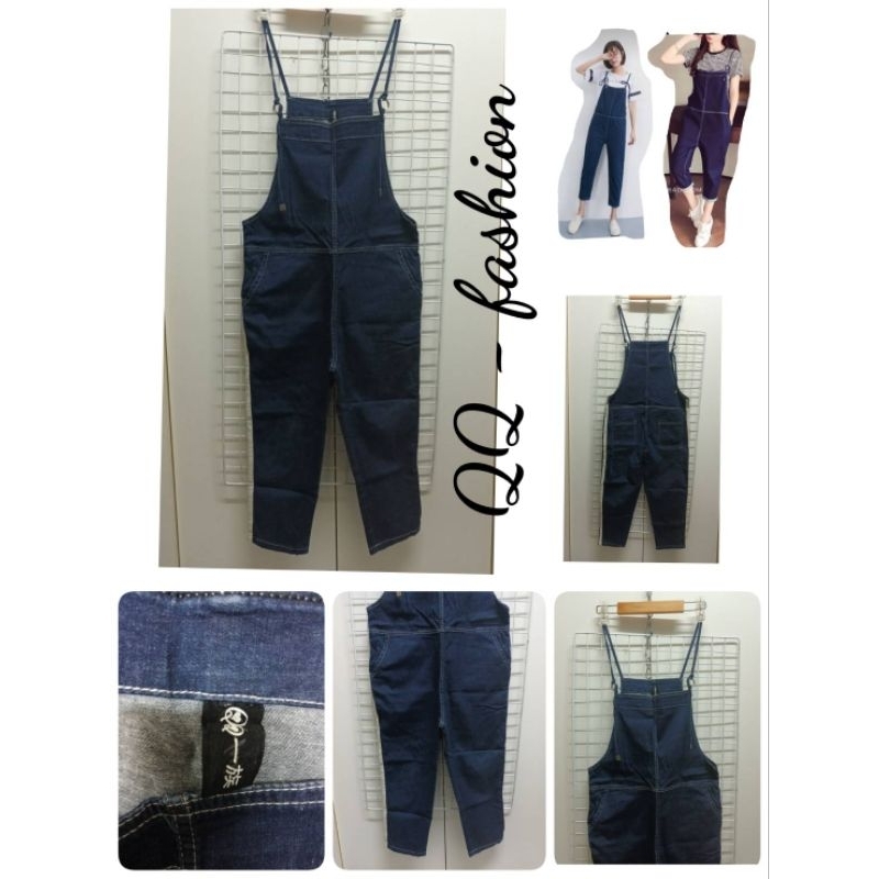 2047.QQ-fashion เอี๊ยมกางเกงยีนส์ขาเต่อแฟชั่นมือสอง