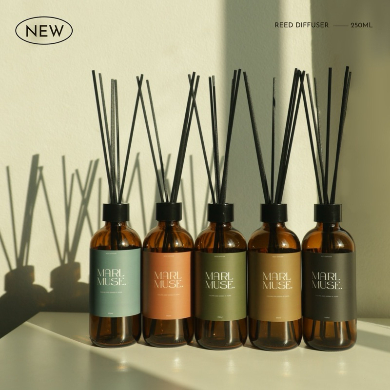 MARLMUSE | ก้านไม้หอม (Reed Diffuser) ขนาด 200-250 ml worth collection ของขวัญ-ก้านน้ำหอม-กระจายกลิ่น-ปรับอากาศ-แต่งห้อง