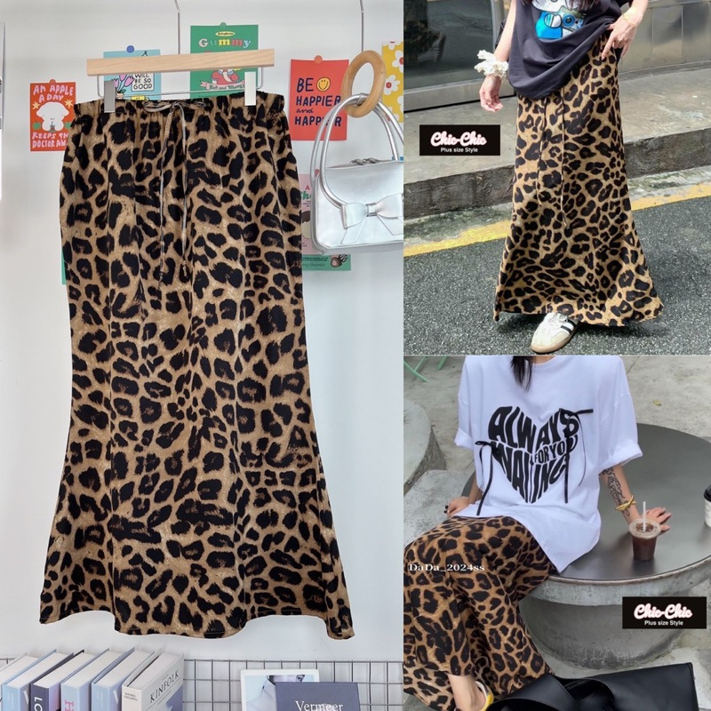 ✅เข้าเพิ่ม พร้อมส่งค่า /CC/ กระโปรงสาวอวบ ลายเสือ 2สี เอวสูง #เสื้อผ้าไซส์ใหญ่ สาว อ้วน พลัสไซส์