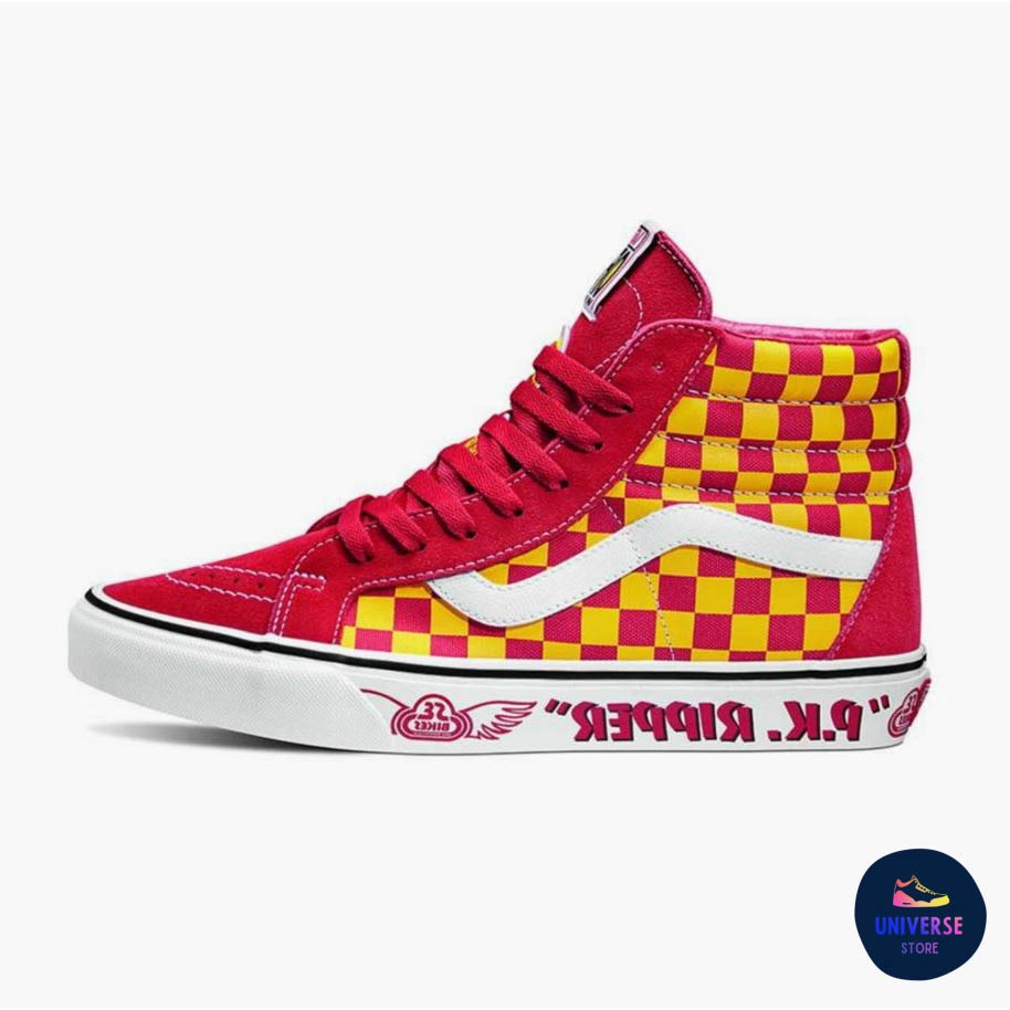 [ของแท้ ส่งไว จากไทย] VANS SK8-HI REISSUE - (SE BIKES) PK RIPPER/RED/YELLOW/REFLECKTIVE CHECK