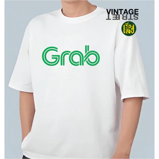 เสื้อยืดแฟชั่น เสื้อแก๊ป แกรปฟู้ด มี3 สี สกรีนลาย Grab เสื้อไรเดอร์ พนักงาน ผ้าCOTTON100%