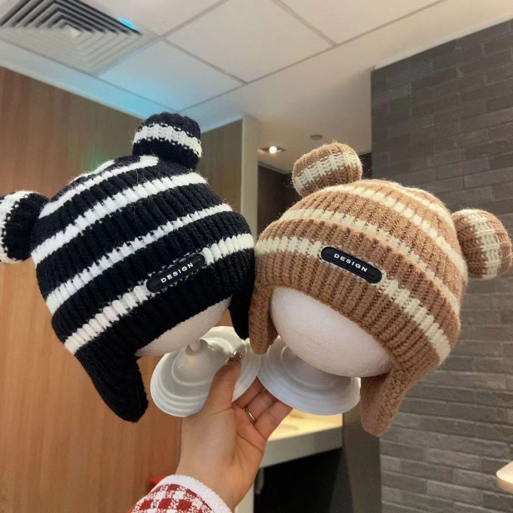 【พร้อมส่ง】🔥 หมวกถักเด็ก🔥 ให้อบอุ่น แฟชั่นฤดูหนาวสำหรับเด็ก หมวกไหมพรมเด็ก