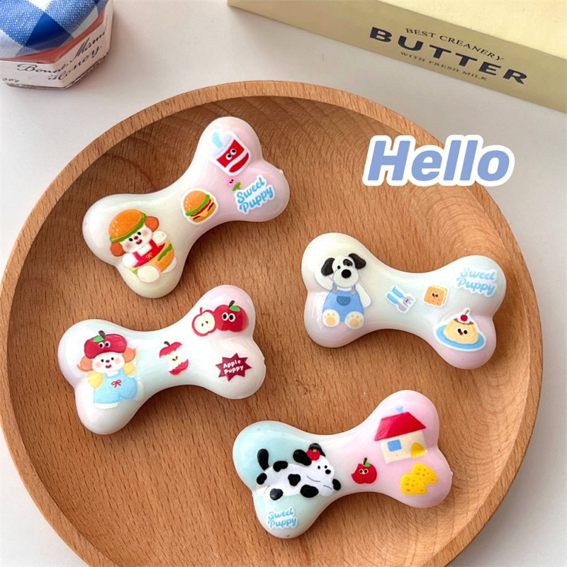 Cute 287 กิ๊บติดผม กิ๊บหนีบผมกระดูกหมา ลายการ์ตูน ราคา / 1 ชิ้น