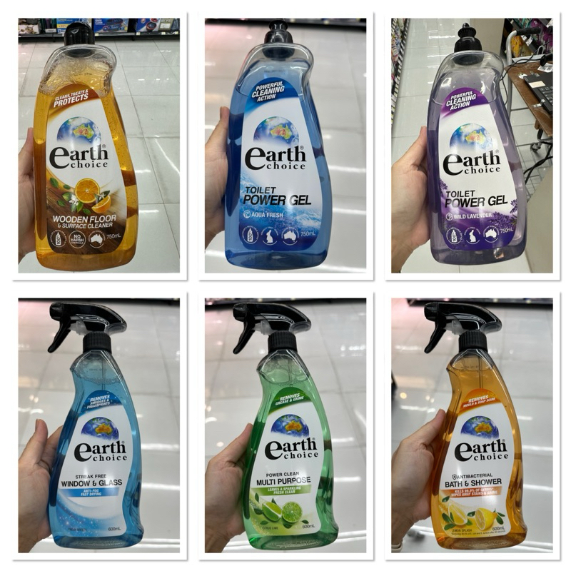 Earth Choice Glass Surface & Window 600 Ml / Multi -Purpose Cleaner / Bathroom & Shower Cleaner / Wooden Floor & Surface