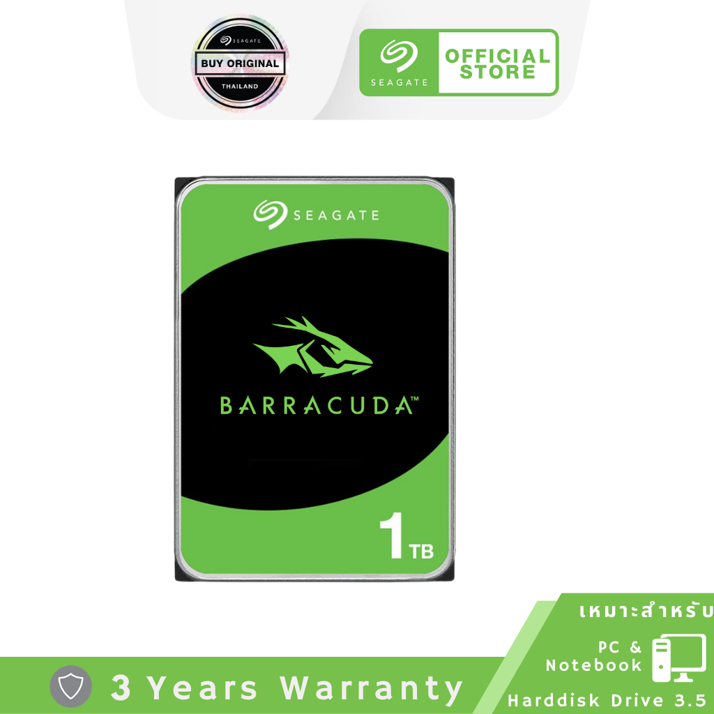 Seagate 4TB BarraCuda สำหรับคอมพิวเตอร์ PC&Labtop HDD ขนาด 3.5" ความเร็ว 5400RPM C/256MB SATA 6GB/s (ST4000DM004_3Y)
