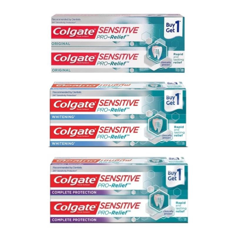 ยาสีฟันคอลเกต (แพ็คคู่) Colgate คอลเกต ยาสีฟัน เซนซิทีฟโปรรีลีฟ ออริจินัล / คอมพลีท โปรเทคชั่น / ไวท์เทนนิ่ง 110g