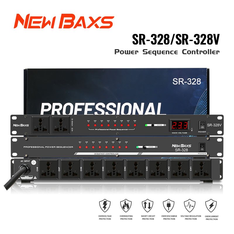 NEW BAXS SR-328/SR-328V 8-channel 40 amp power controller ระบบเสียงกำลังไฟสำหรับ stage socket controller COD