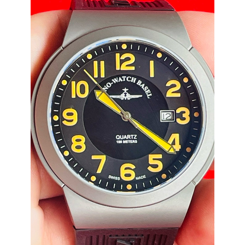 นาฬิกานักบินไทเทเนียมเบาสุดๆระบบควอทซ์ MILITARY PILOT ZENO WATCH BASEL TITANIUM SWISS MADE QUARTZ 42