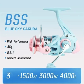 CRX รอกตกปลา รอกสปินนิ่ง Blue Sky SAKURA By HAUT TON (รอบ 5.2:1 เบรค 8kg.) BBS