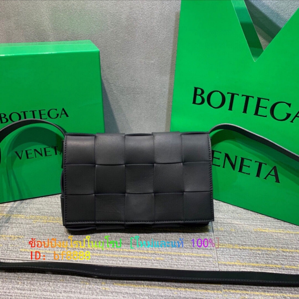 BOTTEGA VENETA BV 578004 Pillow กระเป๋าผ้าทอผู้ชาย กระเป๋าสะพายข้าง สีดำ