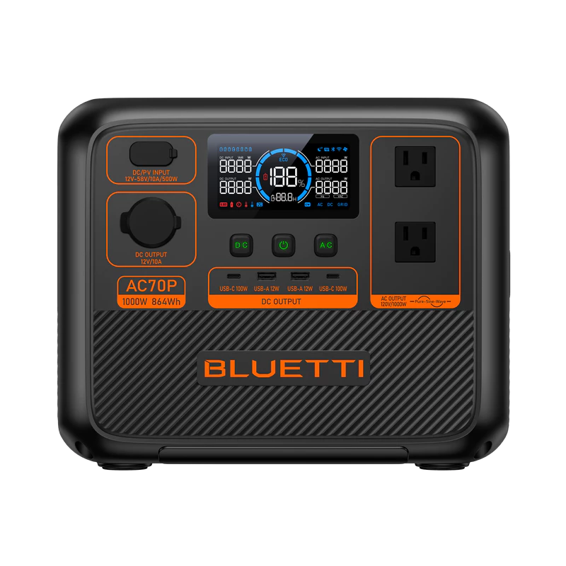 BLUETTI  AC70P สี Grey แบตเตอรี่พลังงานสำรองแบบพกพา 1000W/864Wh thumbnail 3