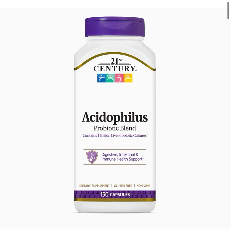 Exp 7/28  probiotic  ช่วยขับถ่าย 21st Century, Acidophilus Probiotic Blend Capsules, 150 Count