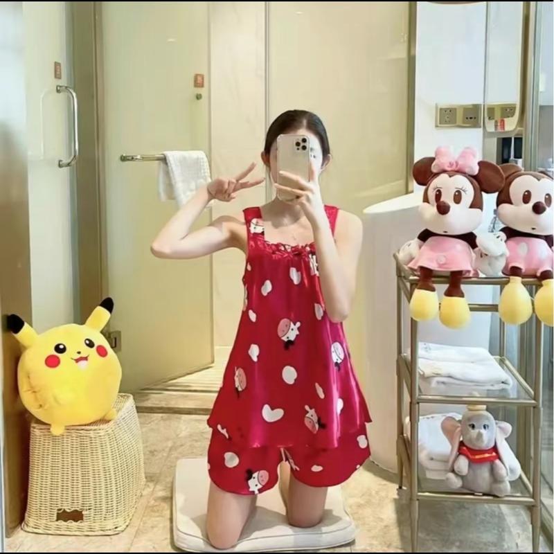 ชุดนอนกางเกง ใส่สบายผ้านิ่ม Free Size พร้อมส่ง