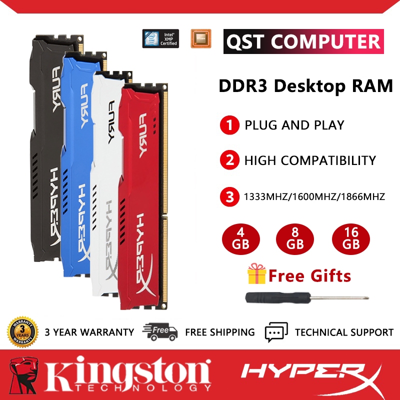 Kingston Hyperx 4GB/8GB Kingston Desktop RAM DDR3 1333MHZ/1600/1866MHZ DIMM Memory for PC