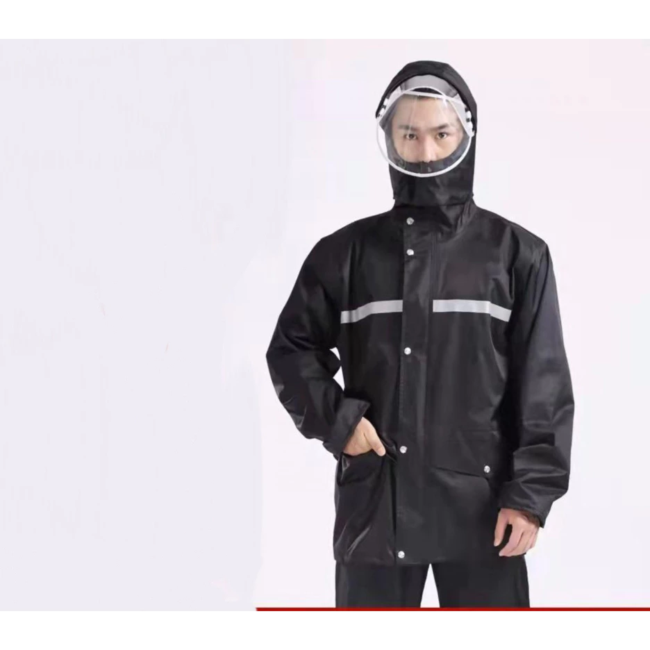เสื้อกันฝนแบบแยกเสื้อและกางเกง มีที่กันหน้า thumbnail 7