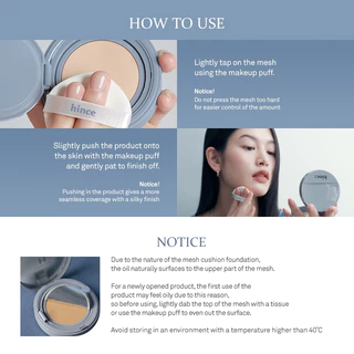 hince Second Skin Mesh Matte Cushion Puff (1 piece) | hince Official Store