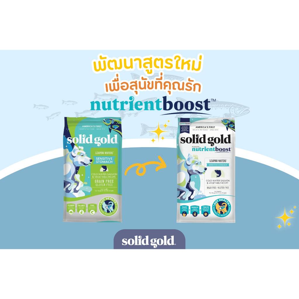 ล็อตใหม่ 2027 พร้อมส่ง - สูตรใหม่ Nutrientboost Solid Gold Leaping Waters  อาหารเม็ดสุนัขโต โฮลิสติก สูตรแซลมอน