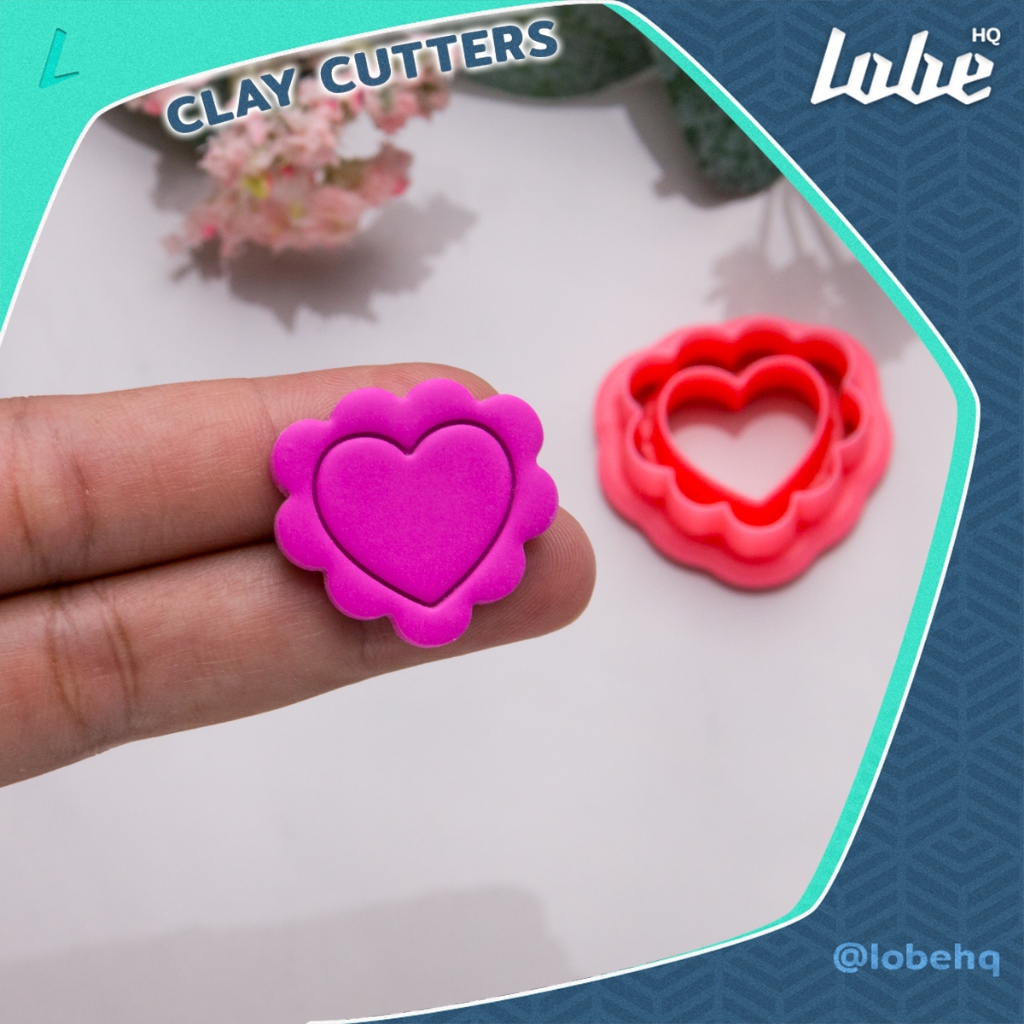 Scalloped Heart A Polymer Clay Cutter/ แม่พิมพ์กดดินโพลิเมอร์รูปทรงหัวใจขอบเป็นลอน