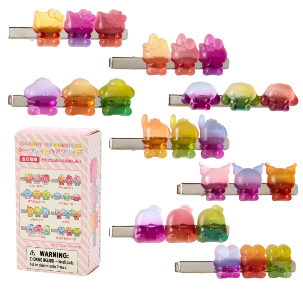 Sanrio กิ๊บติดผมแบบสุ่ม 8 ลาย (Gummy Candy)