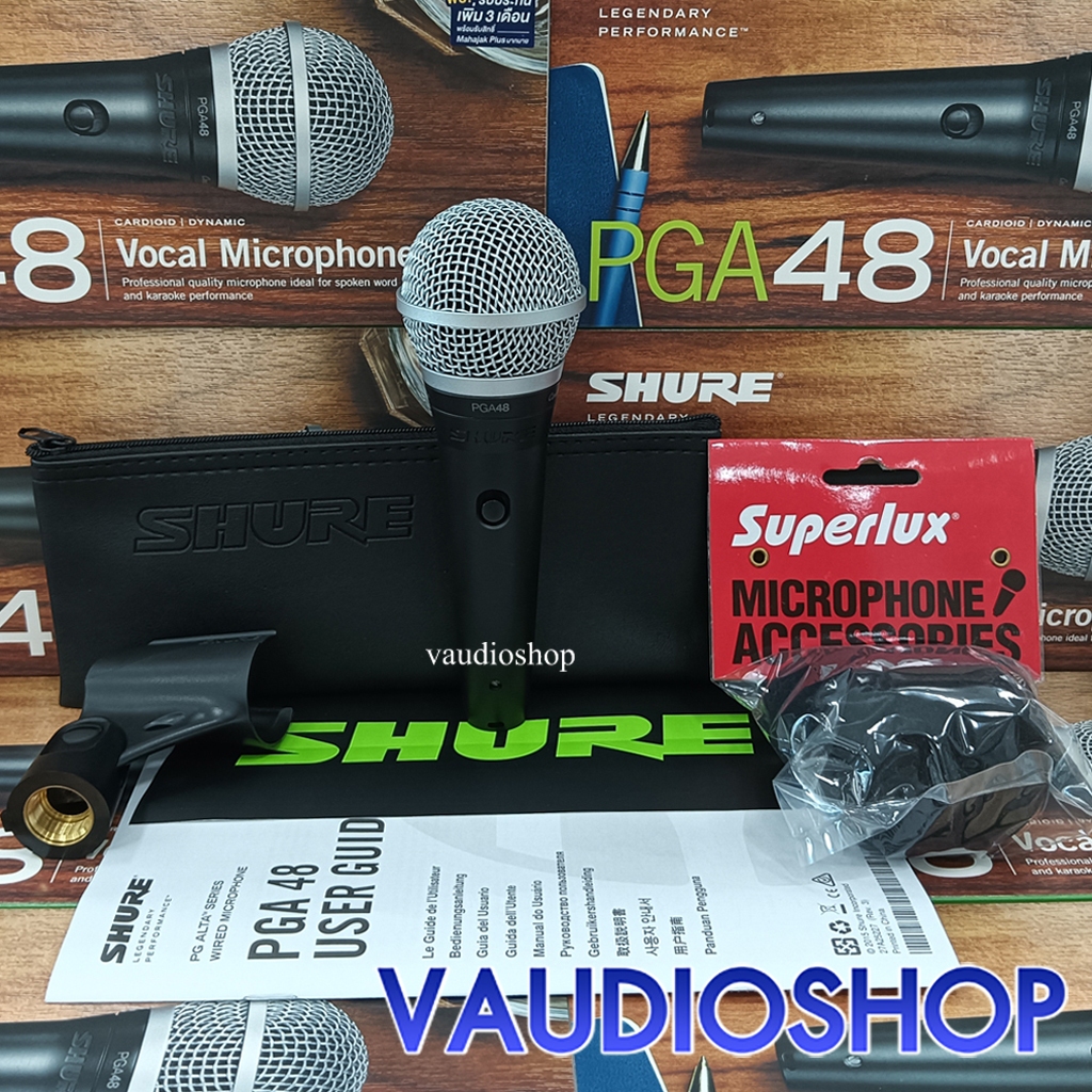 SHURE PGA48-LC ของแท้ รับประกันมหาจักร *ฟรี ฟองน้ำไมค์ 1 อัน* ไมโครโฟน ไมค์ชัวร์แท้ SHURE PG48