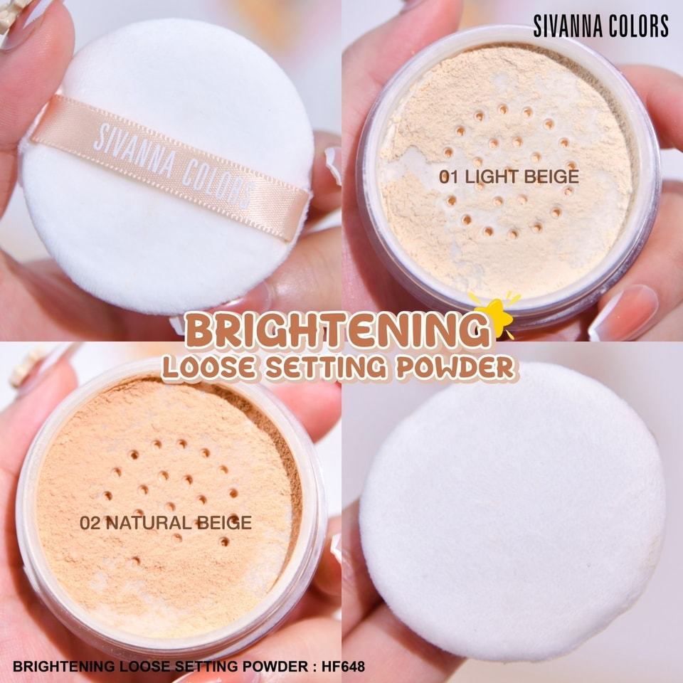Sivanna Colors Brightening Loose Setting Powder แป้งฝุ่นหน้าเนียน คุมมัน ไม่โป๊ะ HF-648