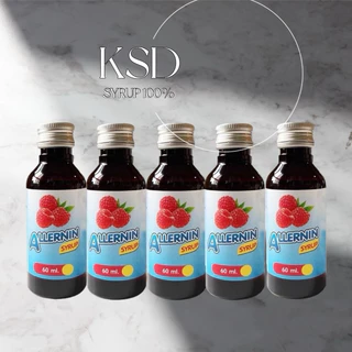 ALLERNIN ฝาเงิน 5 ดาว รับประกันน้ำเชื่อมแท้ 100% ฝาเทา กลิ่นราสเบอร์รี่ 🍒