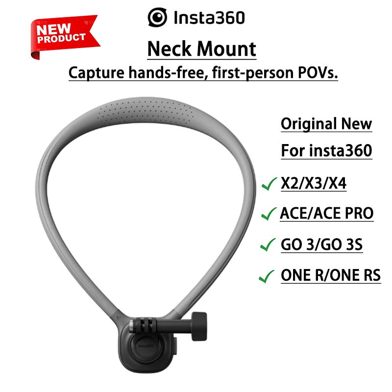 【2024 New】Original Insta360 X4 Neck Mount Necklace Bracket Holder For Insta360 X4/X3 GO 3S/ACE PRO/ACE PRO 2 /GOPRO 13