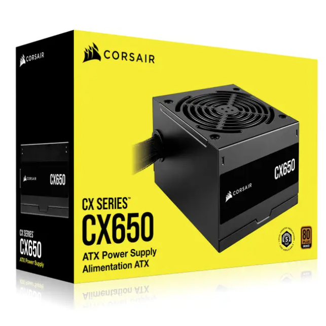 POWER SUPPLY (อุปกรณ์จ่ายไฟ) CORSAIR CX650 650 Watt 80 PLUS Bronze ATX Power Supply (CP-9020278-NA)