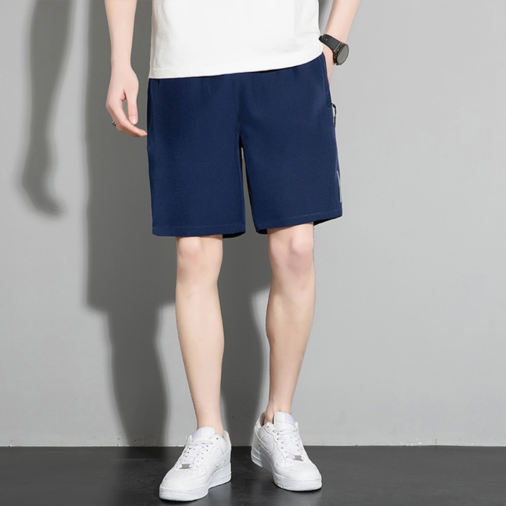 UNIQLO กางเกงขาสั้นสำหรับผู้ชาย Ice Sport Leisure Pants เทรนด์ที่มีคุณภาพสูงคู่ออกกำลังกายกางเกงขาสั้นแห้งเร็ว