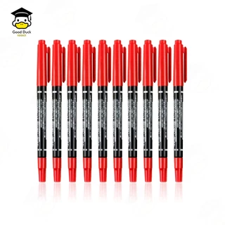 ปากกามาร์กเกอร์ 2หัว AW-120 Permanent แพ๊ค10 ด้าม ปากกาเขียนซีดี กันน้ำ แห้งเร็ว Marker Pen