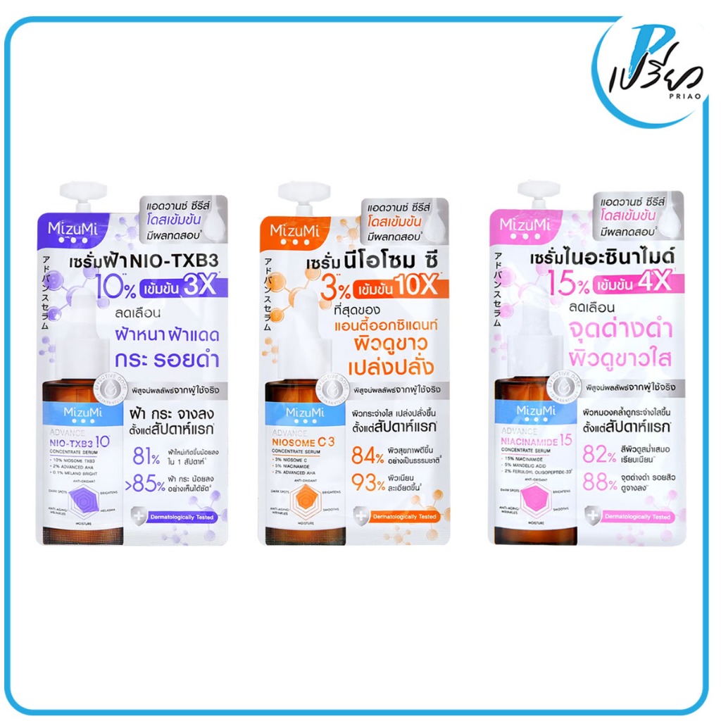MizuMi มิซึมิ แอดวานซ์ ไนอะซินาไมด์ เซรั่ม 6 กรัม. Mizumi Advance Niosome Serum 6 g.