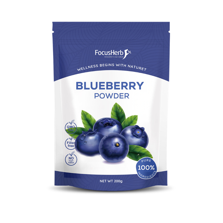 ผงบลูเบอร์รี่ออร์แกนิก 200g（Organic Blueberry Powder）วัตถุดิบ 100%
