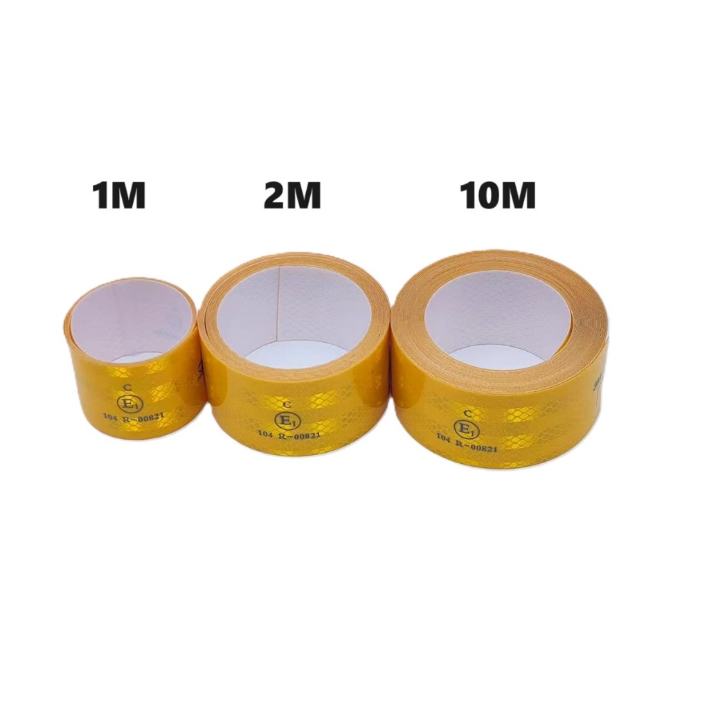สติ๊กเกอร์3M สีทองสะท้อนเเสง เกรดAเทปสะท้อนแสง ติดรถบรรทุก ขนาด กว้าง 5 ซม.ยาวมี1M 5M 10M