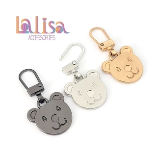 หัวซิปรูปหมี หัวซิปแฟชั่น หัวซิปDIY หัวซิปเลนส์ถอดได้ ชุดเลื่อนทดแทน zipper puller (E-1-G,WJ058)