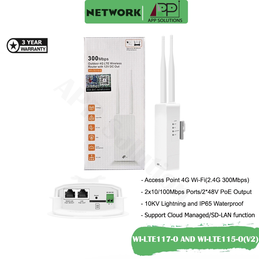 WI-Tek Access Point 4G LTE Outdoor รุ่น WI-LTE117-O/WI-LTE115-O V2(ประกัน3ปี)