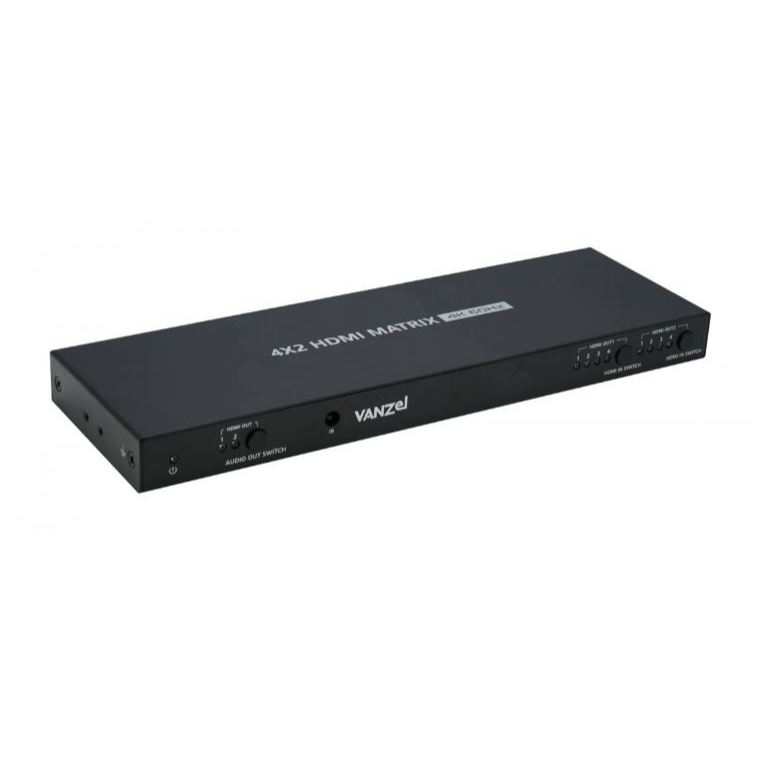 VANZEL 4IN2OUT HDMI MATRIX SWITCH WITH AUDIO OUT & AUTO DOWN SCALER รุ่น #LM42A