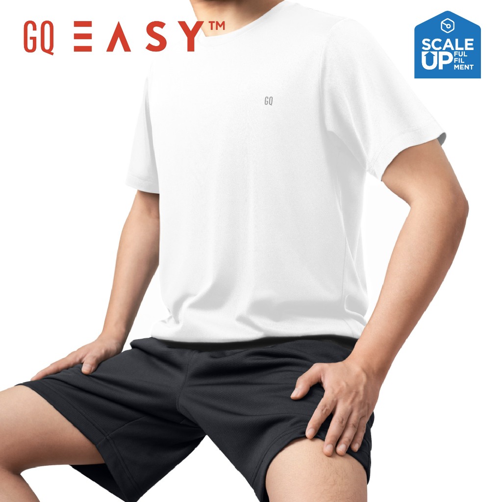 GQ Easy Sport เสื้อกีฬาคอกลม แขนสั้น เสื้อยืดคอกลม สีขาว ของแท้ 💯%