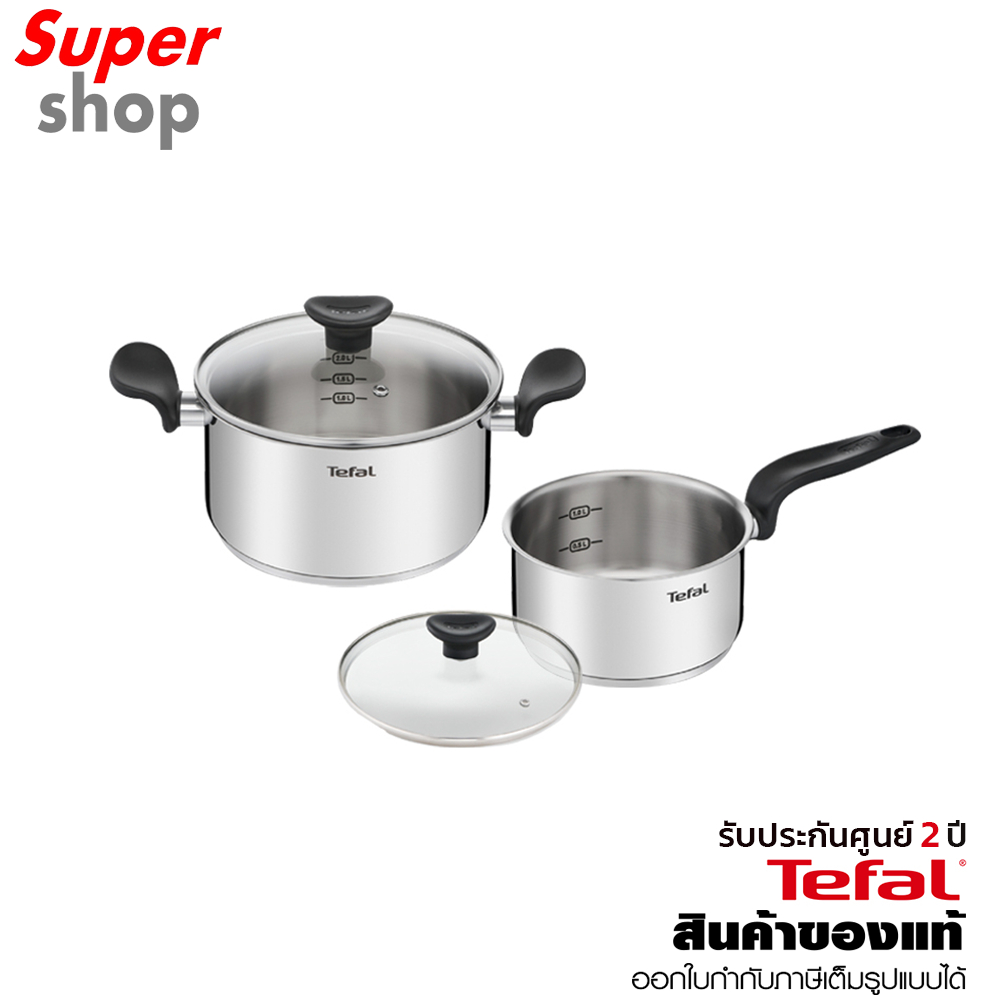 Tefal ชุดกระทะและหม้อพร้อมฝา Primary Set  4 ชิ้น รุ่น E308S474
