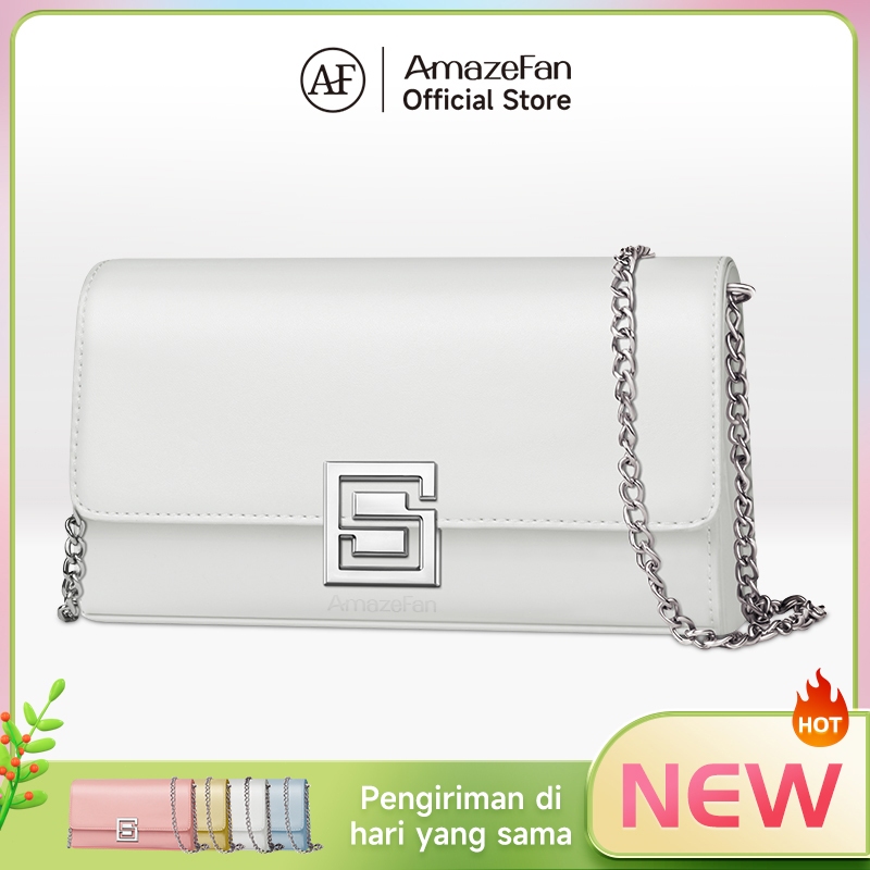 AmazeFan พรีเมี่ยมเซ้นส์โซ่กระเป๋าแฟชั่นเอียงช่วงใต้วงแขนกระเป๋าสะพายไหล่ร้อยหนังแท้