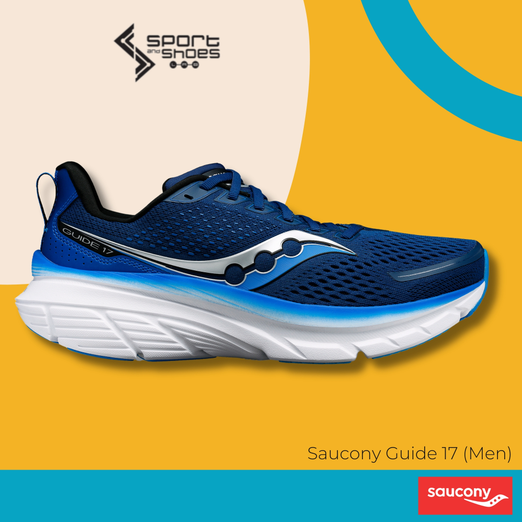 Saucony Guide17 รองเท้าวิ่ง (สำหรับผู้ชาย) หน้าเท้าปกติ [ซื้อแล้วไม่รับเปลี่ยนคืนทุกกรณี]