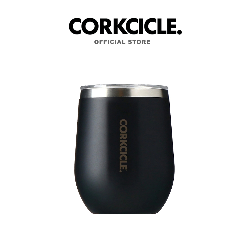 Corkcicle 12 oz (355 ml) Stemless Tumbler | Matte Black ดำ | Keeps Cold เก็บเย็น 9hrs | กระบอกน้ำ ขวดน้ําพกพา แก้วพกพา