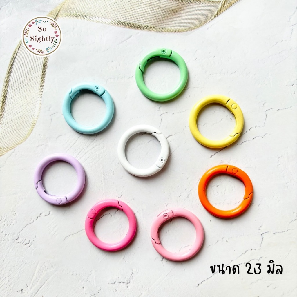 New!! ตะขอห่วงกลม ราคาต่อ1ชิ้น สำหรับงานตกแต่งDIY ทำพวงกุญแจ/สายคล้องมือถือ ทำสายคล้องแมส ก้ามปูสีเงิน ก้ามปูพลาสติก
